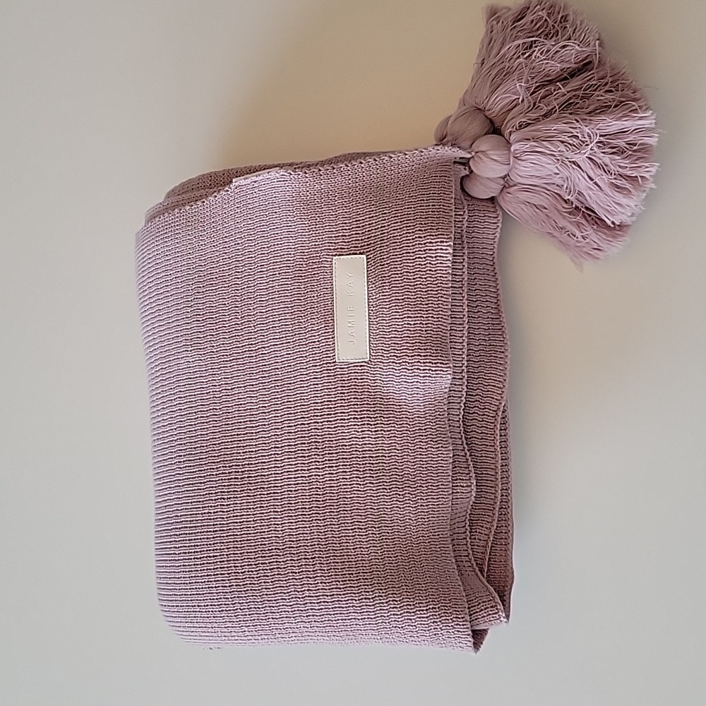 Jamie Kay 100% cotton knit kids throw/blanket in soft lilac